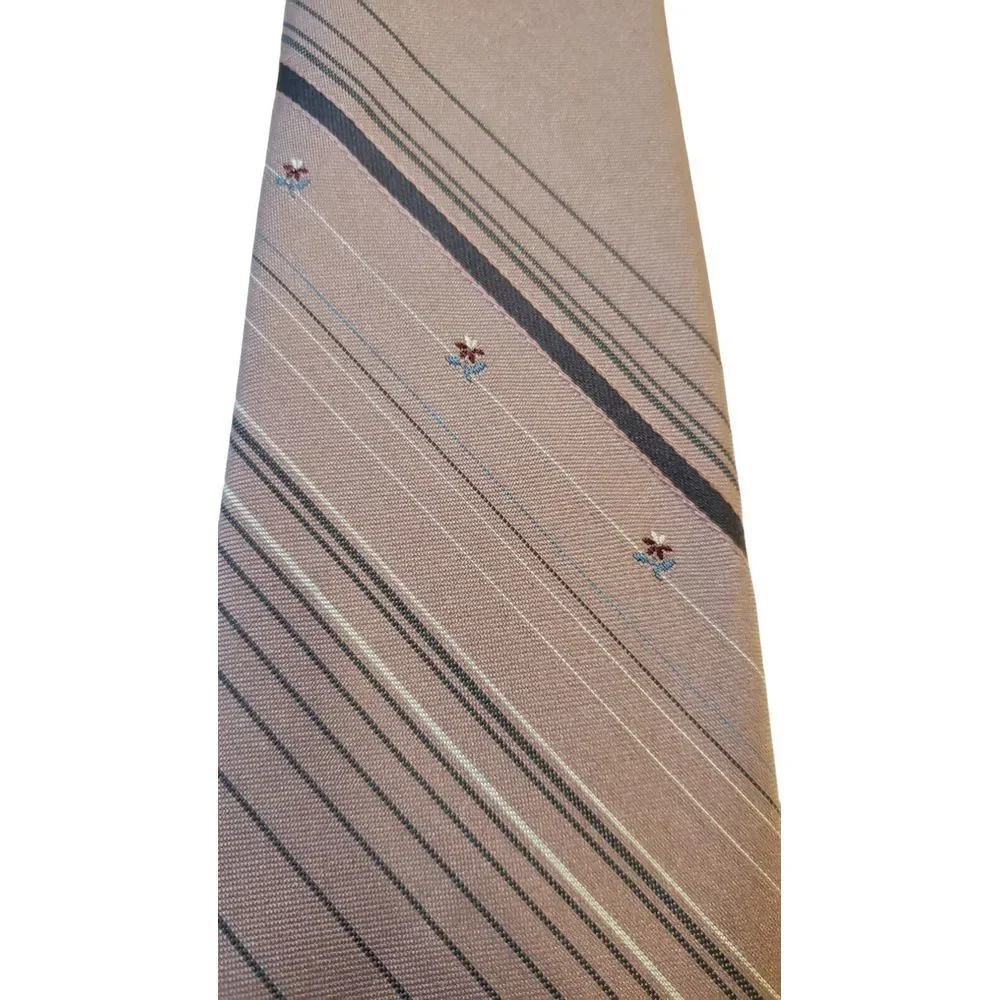 Vintage‎ Van Heusen Mens Neck Tie Rose Color with Stripes Poly/Silk